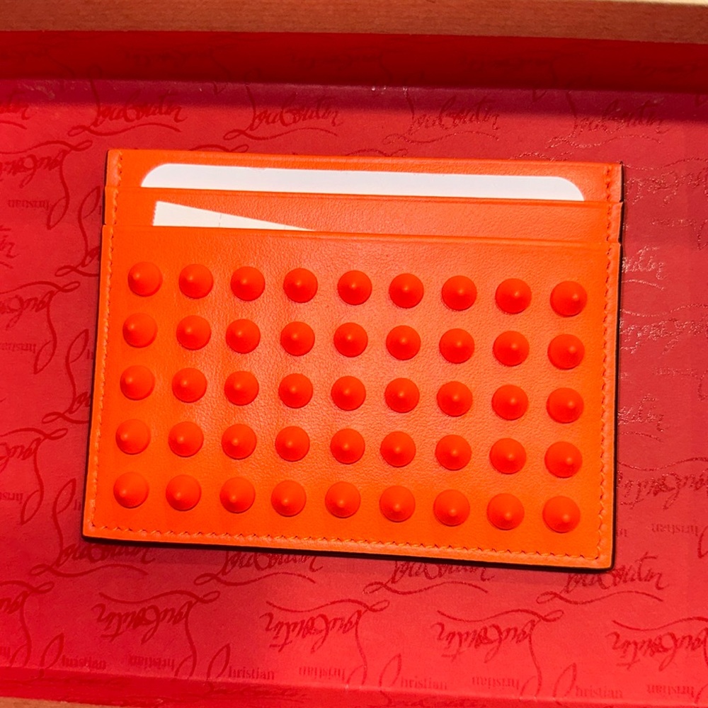 Christian Louboutin Kios Spikes Leather Card Holder